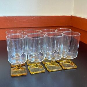 Amber Base Glass Tumblers Set
